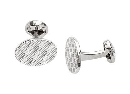 Real-Silver-Cufflinks-Oval-Checker-CK00028