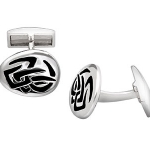 Real-Silver-Cufflinks-Black-Enamel-CK00099