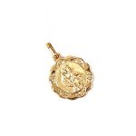 9ct Gold Fancy hollow Saint Christopher charm with a scalloped edge PC00545