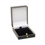 Black leatherette antique style jewellery box