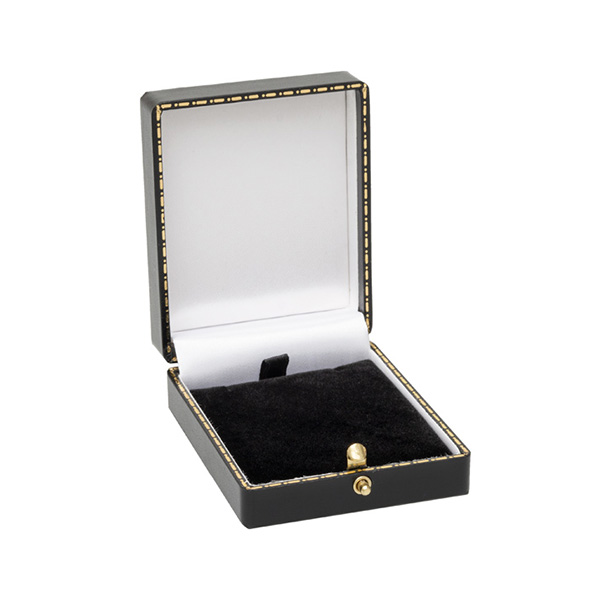 Black leatherette antique style jewellery box