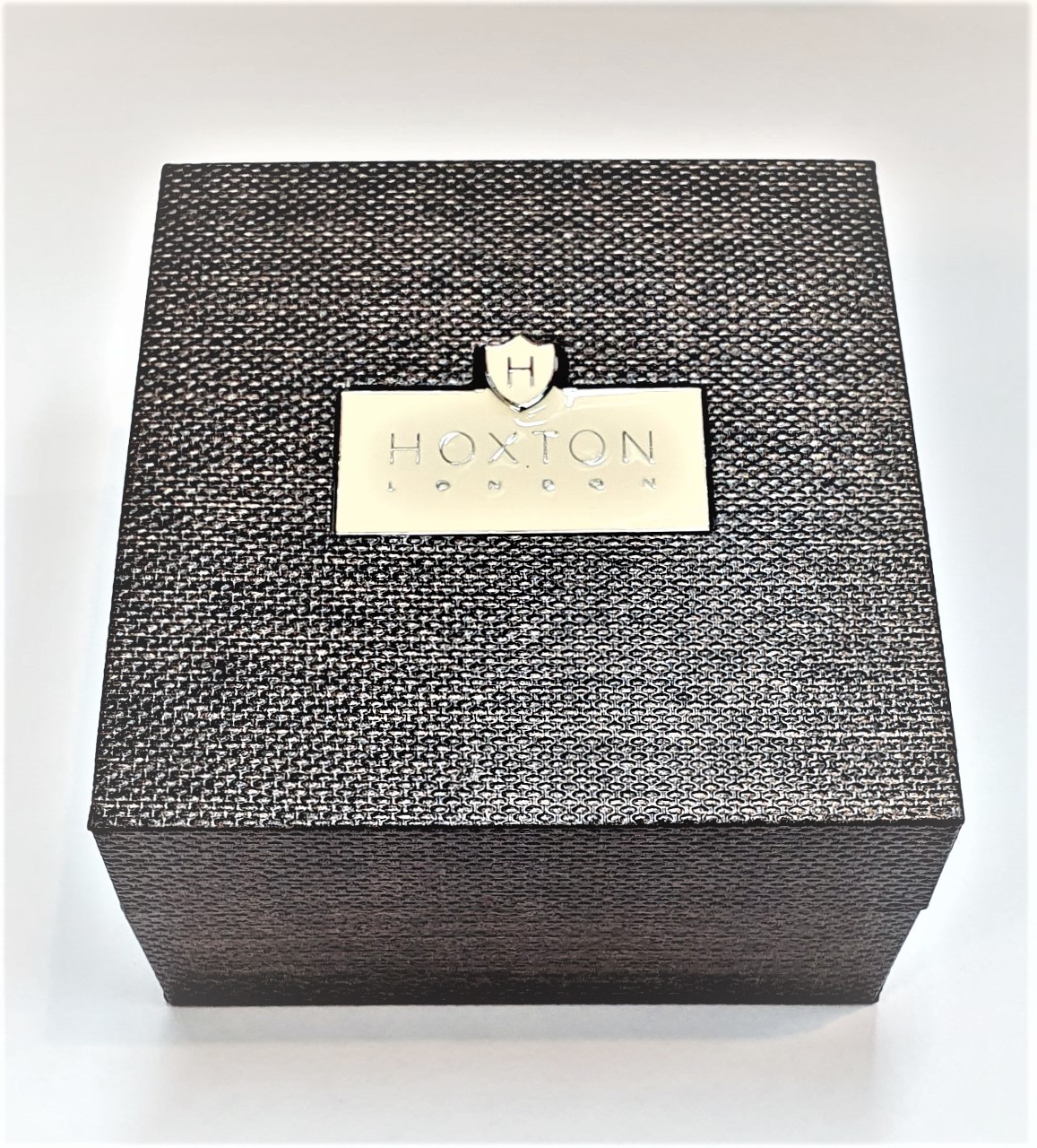 Outside of box showing the Hoxton logo