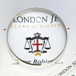 The Glassboro document weight magnifier is pictured from above to show the ten times magnification.