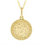 18ct Yellow Gold Saint Christopher pendant with chain PCA00402