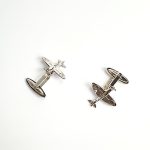 Sterling silver Spitfire cufflinks CK00280 angled view.