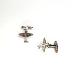 Sterling silver Spitfire cufflinks CK00280 angled view.