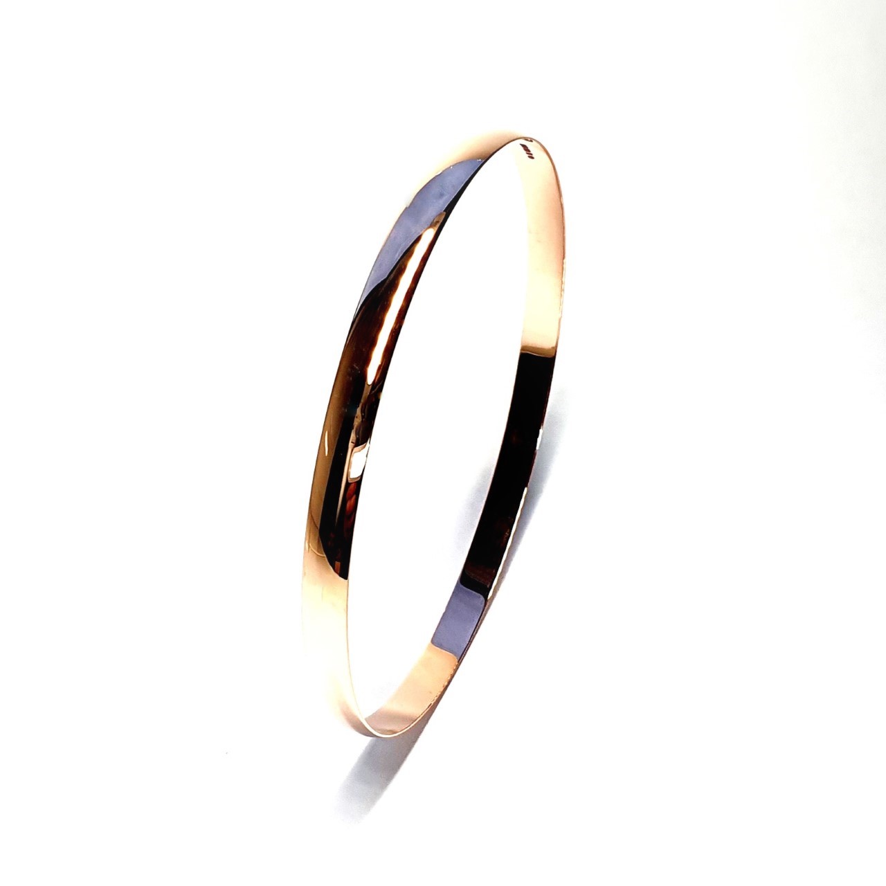 5mm-9ct-Rose-Gold-Plain-D-Shape-Bangle-B0048