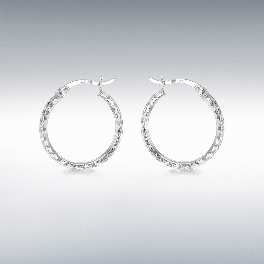 18ct-White-Gold-15mm-Diamond-Cut-Hoop-Earrings-EL00148