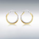 18ct-Yellow-&-White-Gold-Hoop-Earring-EL00149