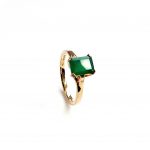 9ct-Yellow-Gold-Emerald-Cut-Green-Agate-Dress-Ring-R0064