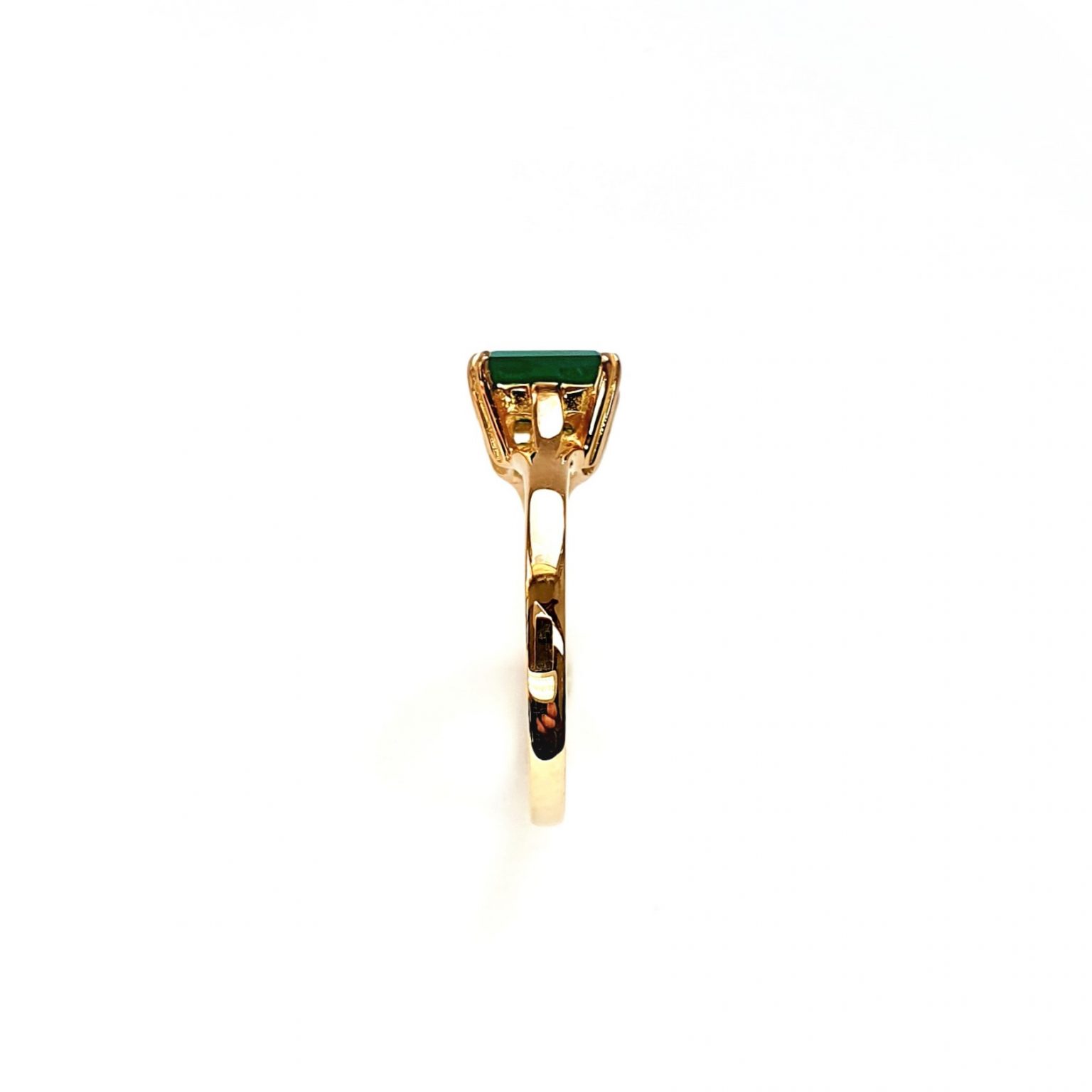 9ct-Yellow-Gold-Emerald-Cut-Green-Agate-Dress-Ring-R0064