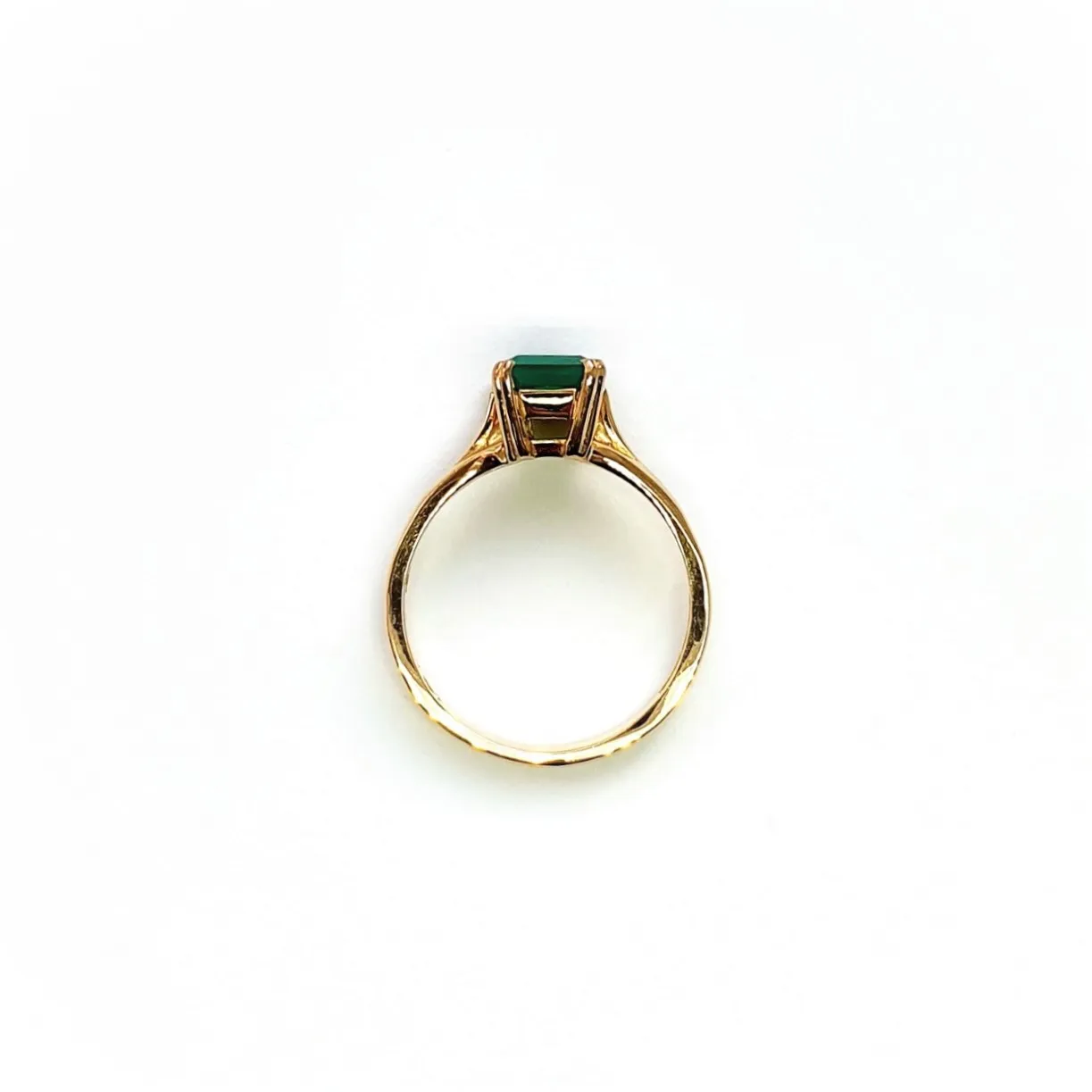 9ct-Yellow-Gold-Emerald-Cut-Green-Agate-Dress-Ring-R0064