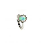 Platinum-Oval-Cluster-Ring-Set-With-One-Oval-Opal-&-Twelve-Round-Diamonds-RPT0181