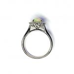 Platinum-Oval-Cluster-Ring-Set-With-One-Oval-Opal-&-Twelve-Round-Diamonds-RPT0181