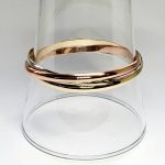 Heavy gold Russian bangle B00053 measurements 65mm inside diameter each band is 4.5mm wide, x 1.5mm thick approximately 38.1 grams.