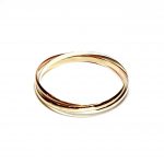 Heavy gold Russian bangle B00053 measurements 65mm inside diameter each band is 4.5mm wide, x 1.5mm thick approximately 38.1 grams.