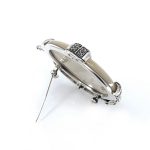 Sterling-Silver-Mother-of-Pearl-Marcasite-&-Emerald-Eye-Panther-Leopard-Brooch-BRS00092