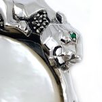 Sterling-Silver-Mother-of-Pearl-Marcasite-&-Emerald-Eye-Panther-Leopard-Brooch-BRS00092