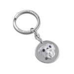 Sterling-Silver-With-Sapphire-Eyes-Pug-Dog-Keyring-Fob-KF00026