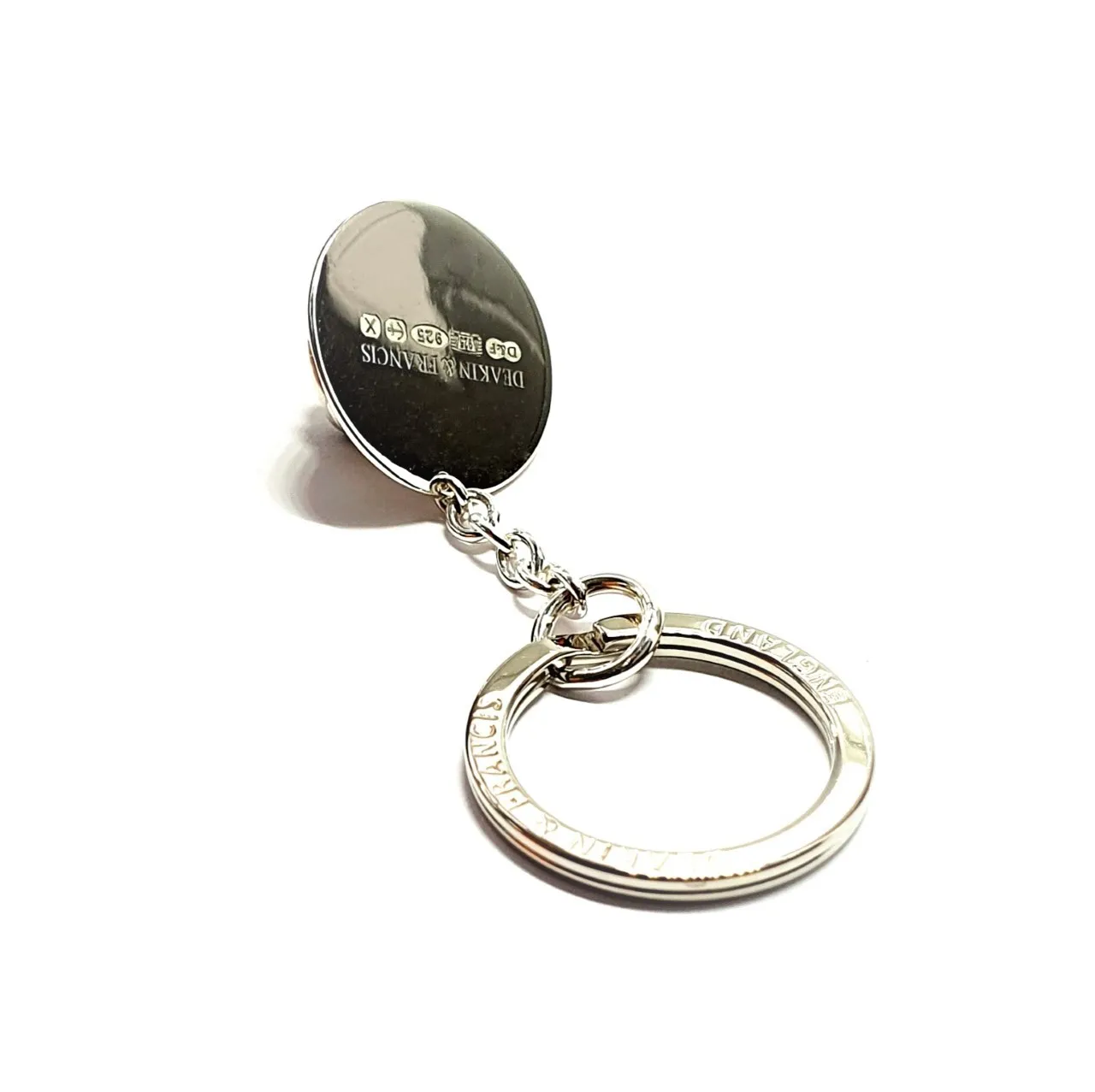 Sterling-Silver-Bull-Dog-Keyring-With-Sapphire-Eyes-KF00027