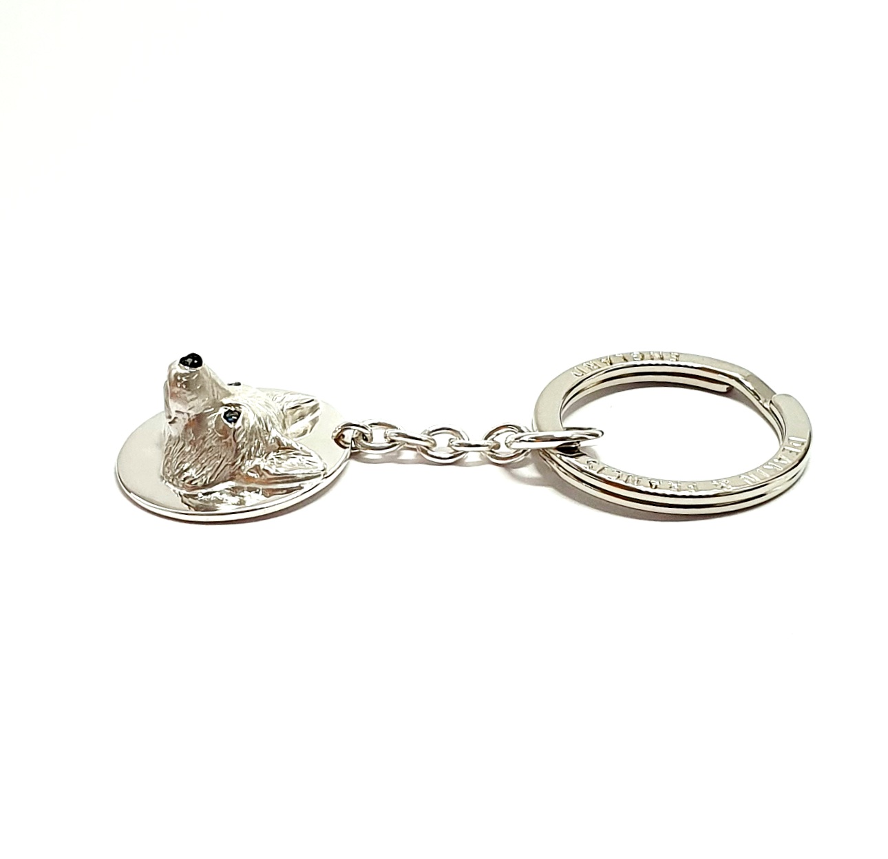 Sterling-Silver-Corgi-Dog-Keyring-Fob-With-Sapphire-Eyes-By-Deakin-&-Francis-KF00024