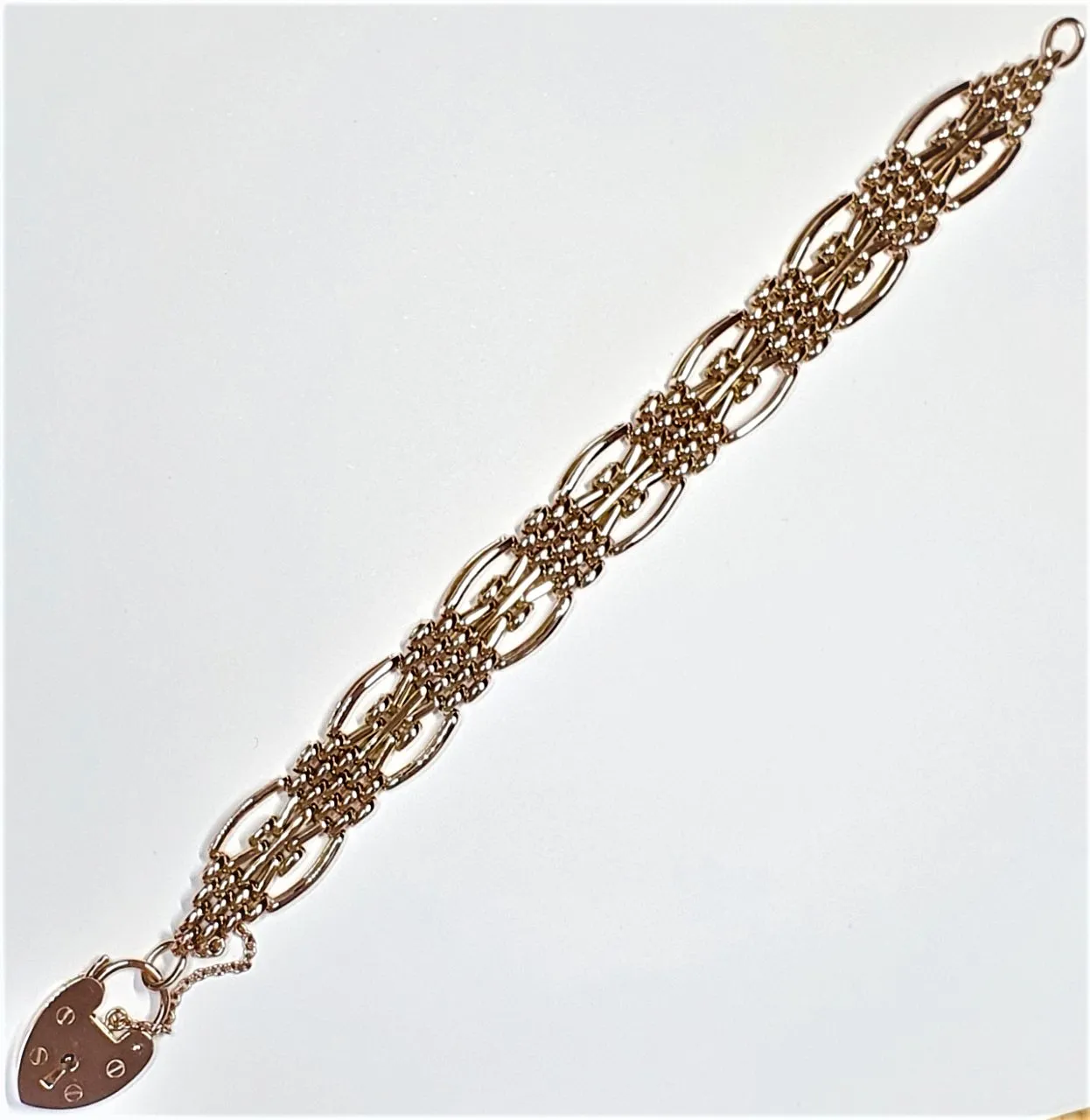 Fancy-Vintage-Rose-Gold-Gate-Bracelet-With-Padlock-Clasp-BLQ00020