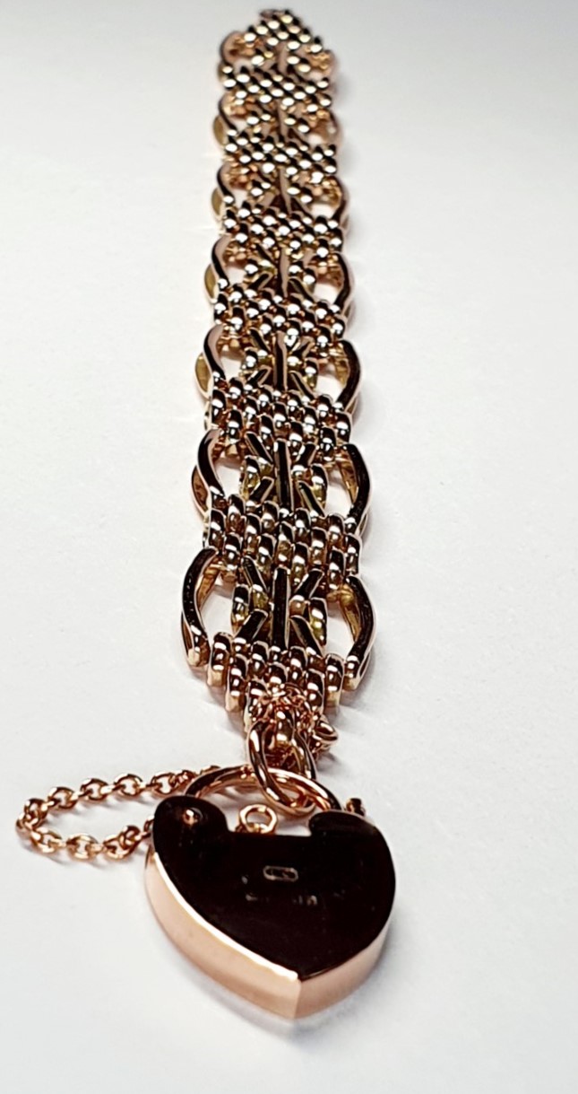 Fancy-Vintage-Rose-Gold-Gate-Bracelet-With-Padlock-Clasp-BLQ00020