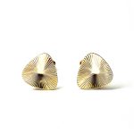 Vintage-Diamond-Cut-Sunburst-Pattern-9ct-Gold Triangular Cufflinks CKNQ0021