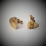 Vintage-Diamond-Cut-Sunburst-Pattern-9ct-Gold Triangular Cufflinks CKNQ0021