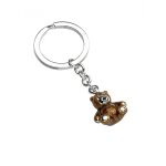 Deakin-&-Francis-Brown-Enamelled-Sterling-Silver-Teddy-Bear-Keyring-Fob-KF00035