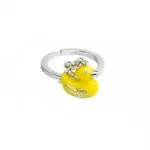 Deakin-&-Francis-Yellow-Enamelled-Real-Sterling-Silver-Rubber-Duck-Keyring-Fob-KF0036.