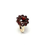 Vintage-Round-Garnet-Cluster-9ct-Gold-Ring-RQ00135