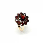 Vintage-Round-Garnet-Cluster-9ct-Gold-Ring-RQ00135