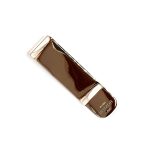 "Sterling Silver Textured Black Leather Money Clip with Shagreen Effect: 60mm x 16mm, featuring a plain polished back ideal for engraving. Elevate your style with this uniquely textured and customizable money clip, perfect for adding a touch of sophistication to any ensemble."