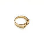 "Solid 9ct Gold Mum Ring - Highly polished, London workshop-crafted tribute to motherhood, customizable with optional hand engraving."