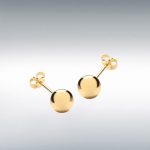 The City of London Jewellers Presents the Earswick 7mm 18ct-Gold Ball Stud Earrings, a round 7mm polished gold ball with butterfly ear back fittings in a black leatherette and velvet gift box.