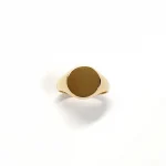 Crafted by hand in solid 9ct yellow gold, a classic premium 13mm x 13mm Round signet ring with a highly polished finish for tradition & style