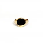 Crafted by hand in solid 9ct yellow gold, a classic premium 13mm x 13mm Round signet ring with a highly polished finish for tradition & style