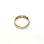 18ct Yellow Gold Sapphire & Diamond Eternity Ring RA00686 Four 2.8mm round sapphires and three 2.8mm round diamonds ring laying down view of the back.