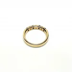 18ct Yellow Gold Sapphire & Diamond Eternity Ring RA00686 Four 2.8mm round sapphires and three 2.8mm round diamonds ring laying down view of the back.