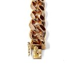 Men's heavy 9ct gold identity bracelet nine inches long weighing 111.3 grammes