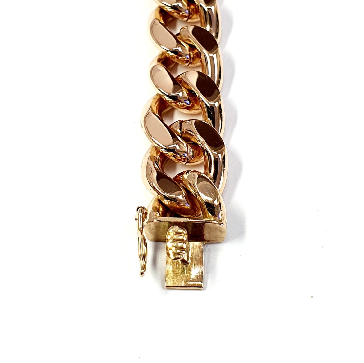 Men's heavy 9ct gold identity bracelet nine inches long weighing 111.3 grammes