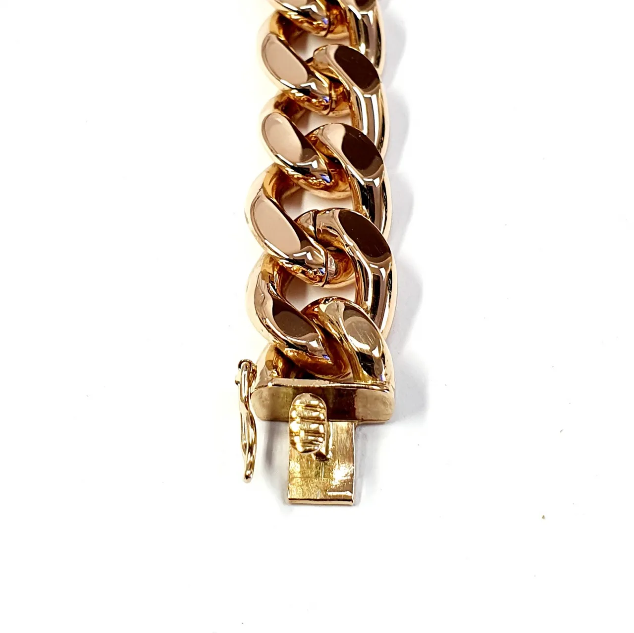 Men's heavy 9ct gold identity bracelet nine inches long weighing 111.3 grammes