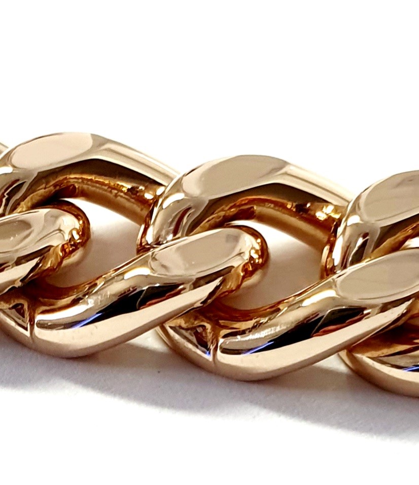 Men's heavy 9ct gold identity bracelet nine inches long weighing 111.3 grammes