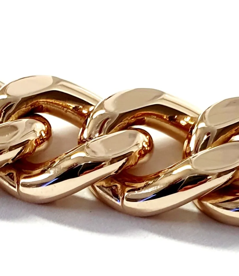 Men's heavy 9ct gold identity bracelet nine inches long weighing 111.3 grammes