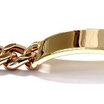 Men's heavy 9ct gold identity bracelet nine inches long weighing 111.3 grammes
