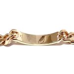 Men's heavy 9ct gold identity bracelet nine inches long weighing 111.3 grammes