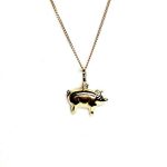 9ct gold pig necklace/puffed pig pendant with or without a chain in 16, 18 or 20 inches.