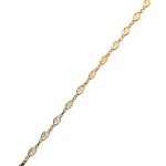 18ct yellow gold 5mm wide filigree oval bracelet 18cm/7inches long.