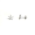 9ct white gold starfish stud earrings set with eleven cubic zirconia's to each stud ES00789.